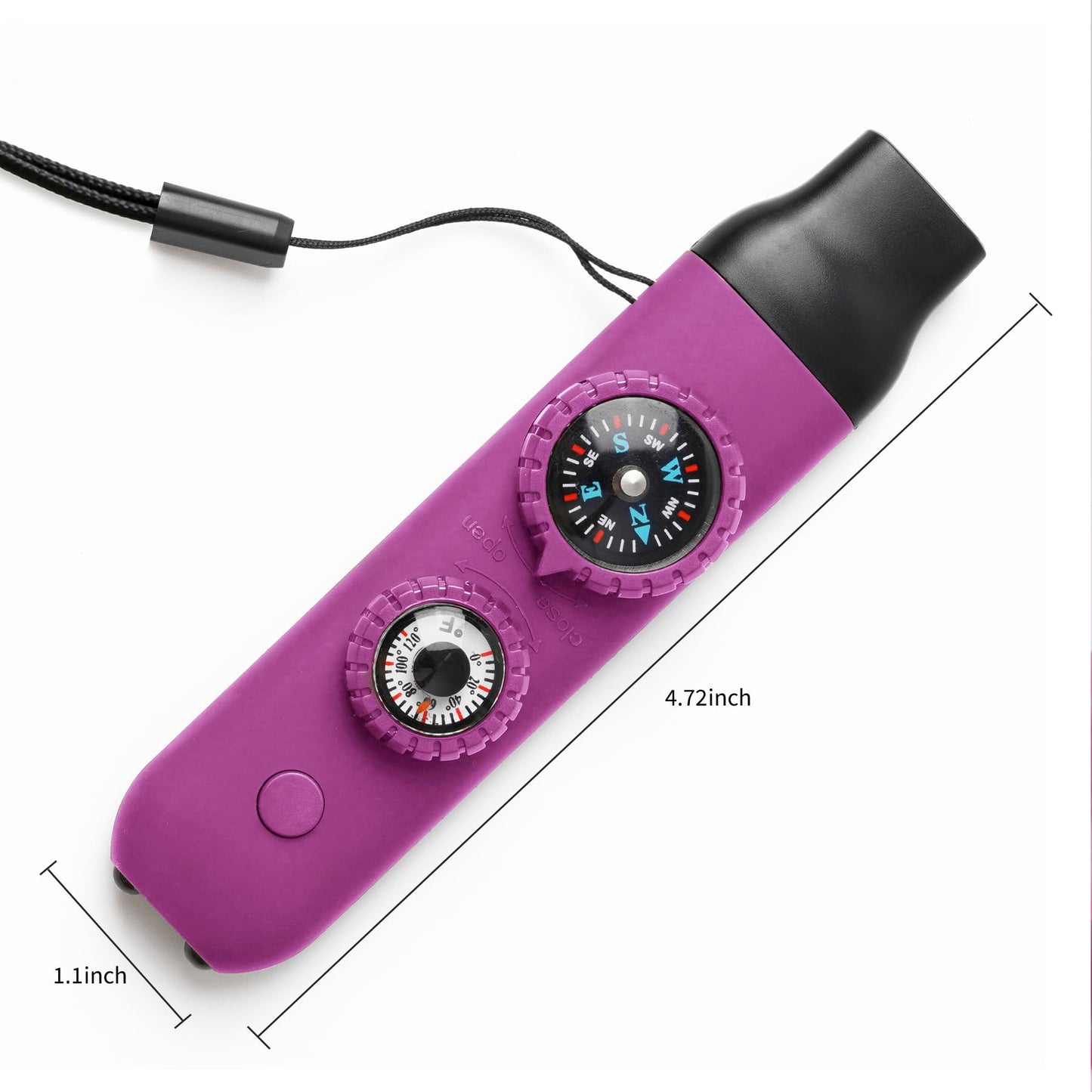 Multifunctional Survival Emergency Whistle for Kids with Compass Hiking Survival, Thermometer & Neck Lanyard | Emergency Safety Gear for Hiking, Camping, Kayaking, Boating, Climbing（Rose Purple）