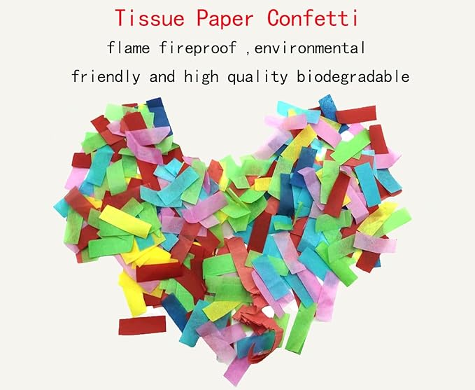 Colorful Tissue Paper 2.2 lb Rectangle Confetti Great for Birthday Parties,Concerts,Celebrations,Weddings,Confetti Party,Graduation Ceremonies & More