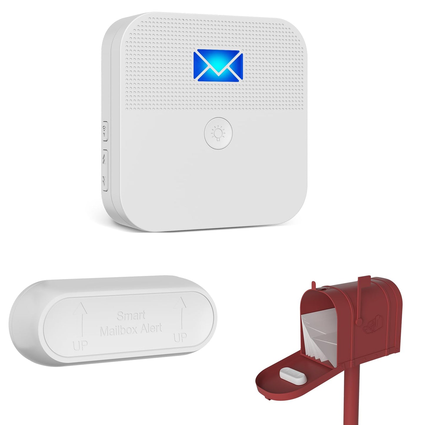 Mailbox Alarm Mail Chime Notification System-Mail Alarm 600 ft Long Range Wireless Mailbox Alert with LED Light Flashing and Sound Reminderser