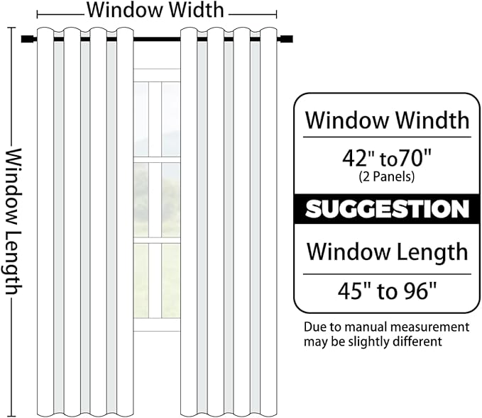 Yakamok 72 Inch Length Black and Greyish White Ombre Curtains, Light Blocking Gradient Color Curtains, Room Darkening Thermal Insulated Grommet Window Drapes for Bedroom (2 Panels, 52x72 Inch)