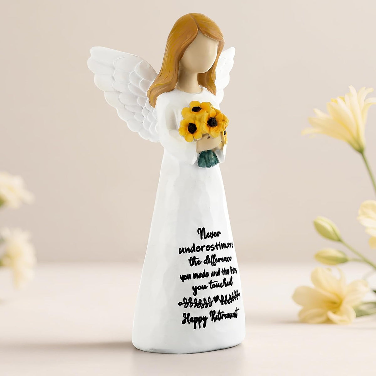 Retirement Gift for Woman 2025, Happy Retirement Gift for Woman Coworker Teacher Nurses Doctors Friends, 6" Retired Angel Figurine Party Decorations