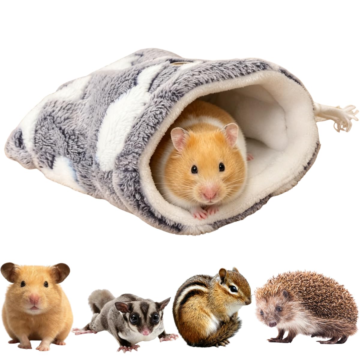 Warm Hamster Travel Bag Fleece Sugar Glider Bonding Pouch Carrier (Pink)