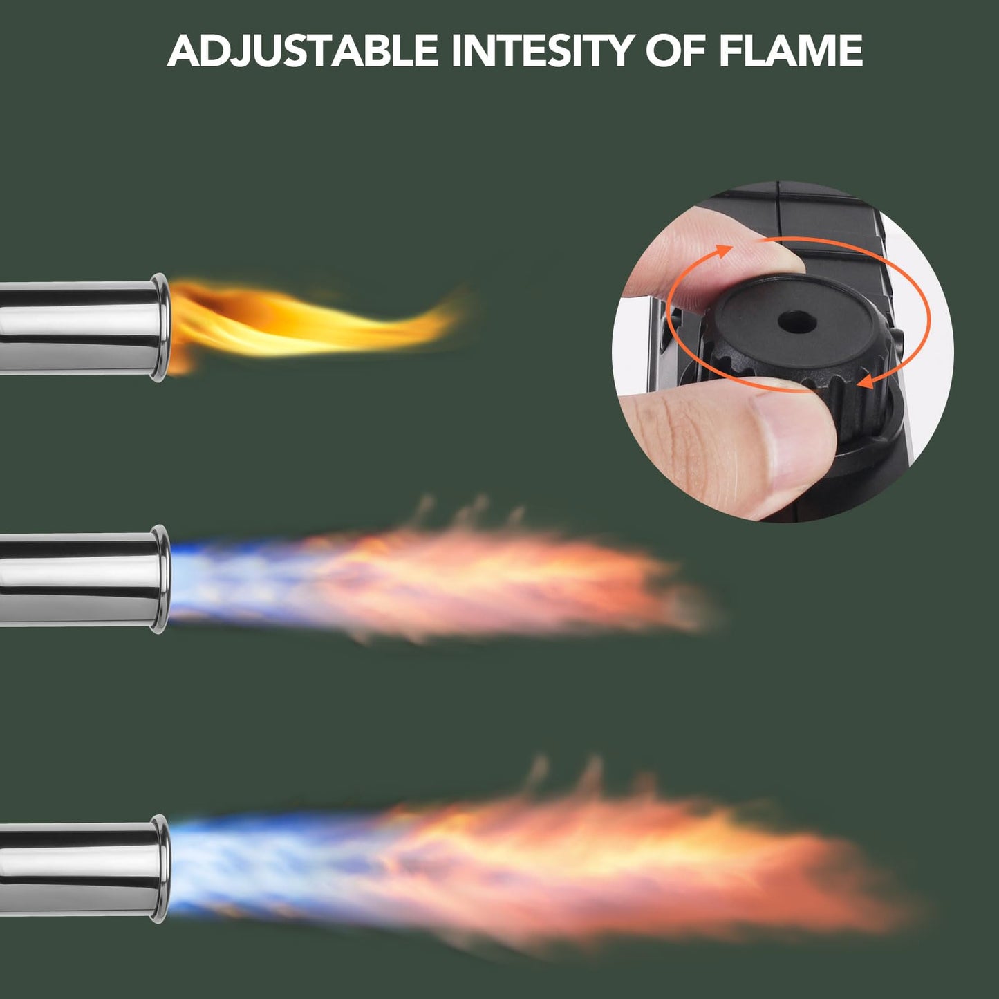 Sondiko Powerful Cooking Propane Torch Gun, Culinary Torch Campfire Starter, Adjustable Torch Burner for Searing Steak, BBQ, Welding (Propane Tank Not Included)