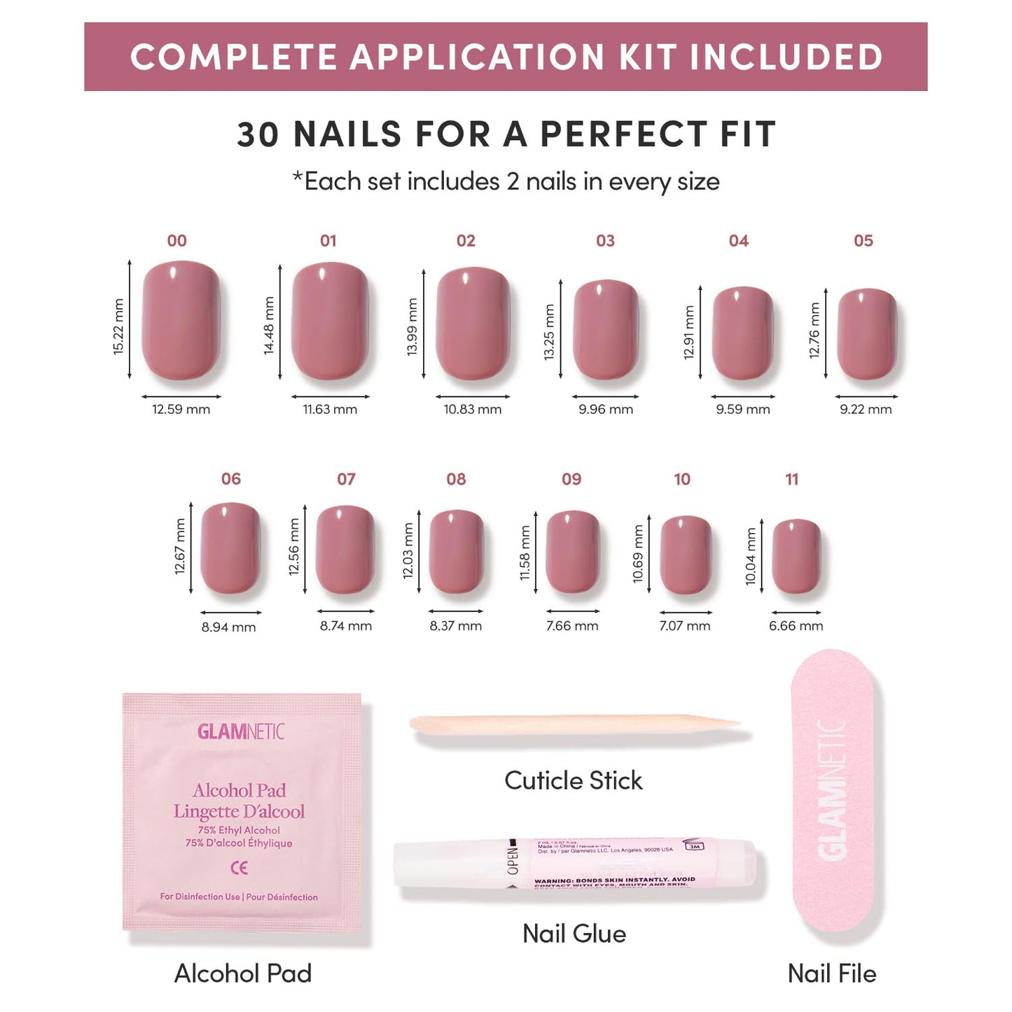 Glamnetic Press-On Nails Bundle - Mauve Cutie & Mauve On | 2 Muted Purple Fake Nails in Super Short & Short Squoval | Durable, Salon-Quality Nail Kits