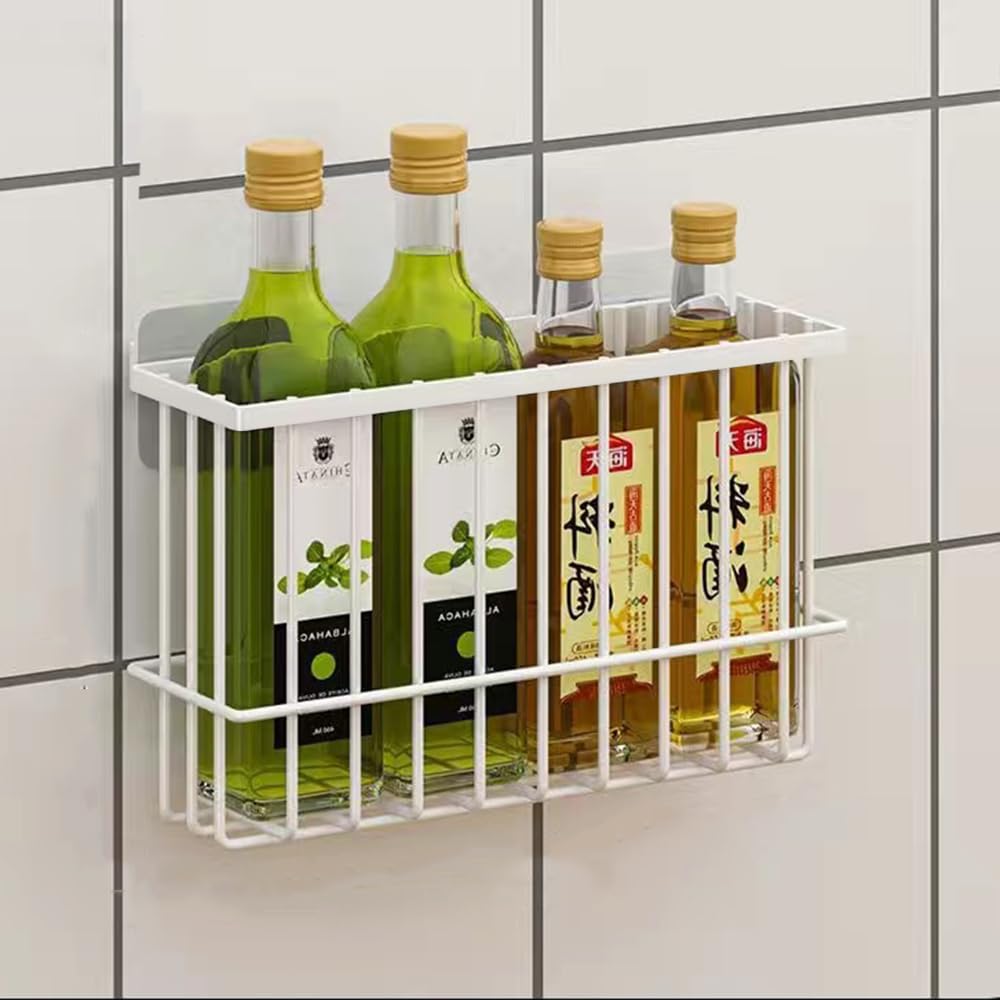 EigPluy 2 Piece Kitchen Cabinet Door Storage Box,Self Adhesive Wall Mounted Storage Boxes,Wardrobe/Bathroom/Refrigerator Small Items Organizer Storage Box (White)