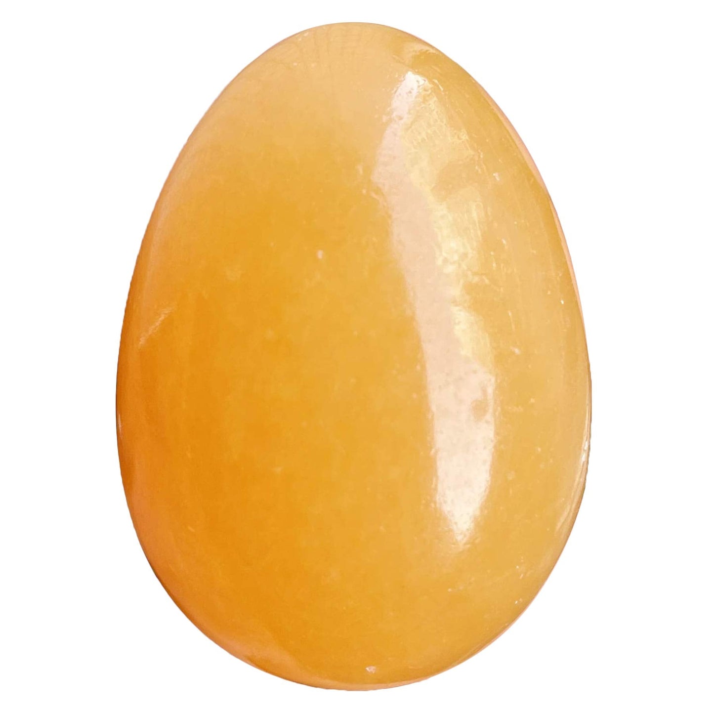 favoramulet Polished Stone Egg for Easter Day, Palm/Pocket/Worry Enegry Healing Crystal Display Sphere Figurine Fengshui, Ice Yellow Jade 1.8" x 1.3"