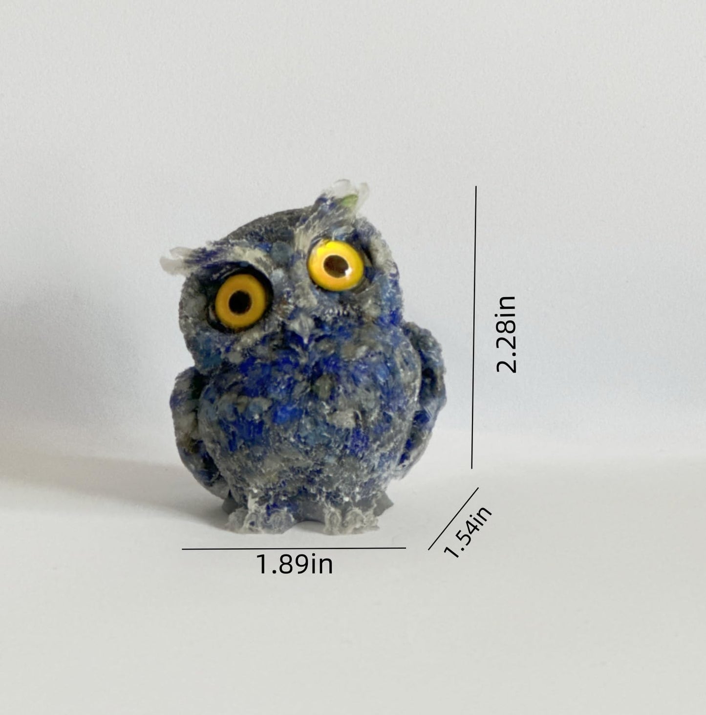 XYLIBLLA Hand-Carved Natural Crystal Owl Statue Owl Decor ，Blue Owl Figurine, Animal Figurines Desk Decor and Owl Gifts for Women（Blue Lapis Lazuli）
