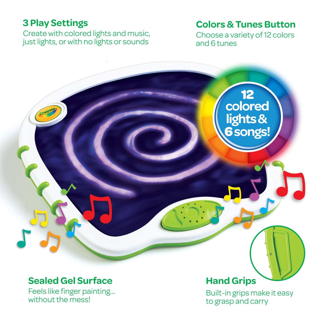 Crayola Toddler Touch Lights, Musical Sensory Toys for Toddlers, Essential Easter Basket Stuffers & Gifts, Light Up Drawing Pad, Mess Free Painting, Travel Activity, 2+