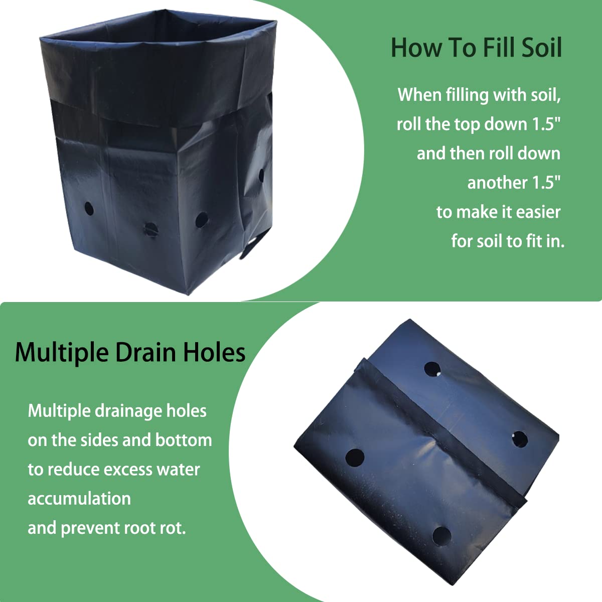 Belit 100 Pcs Plant Nursery Bags, Plastic Seedling Pots Container for Fruit Tree, Flower, Starting saplings, Plant Grow(3.5"x6.6")