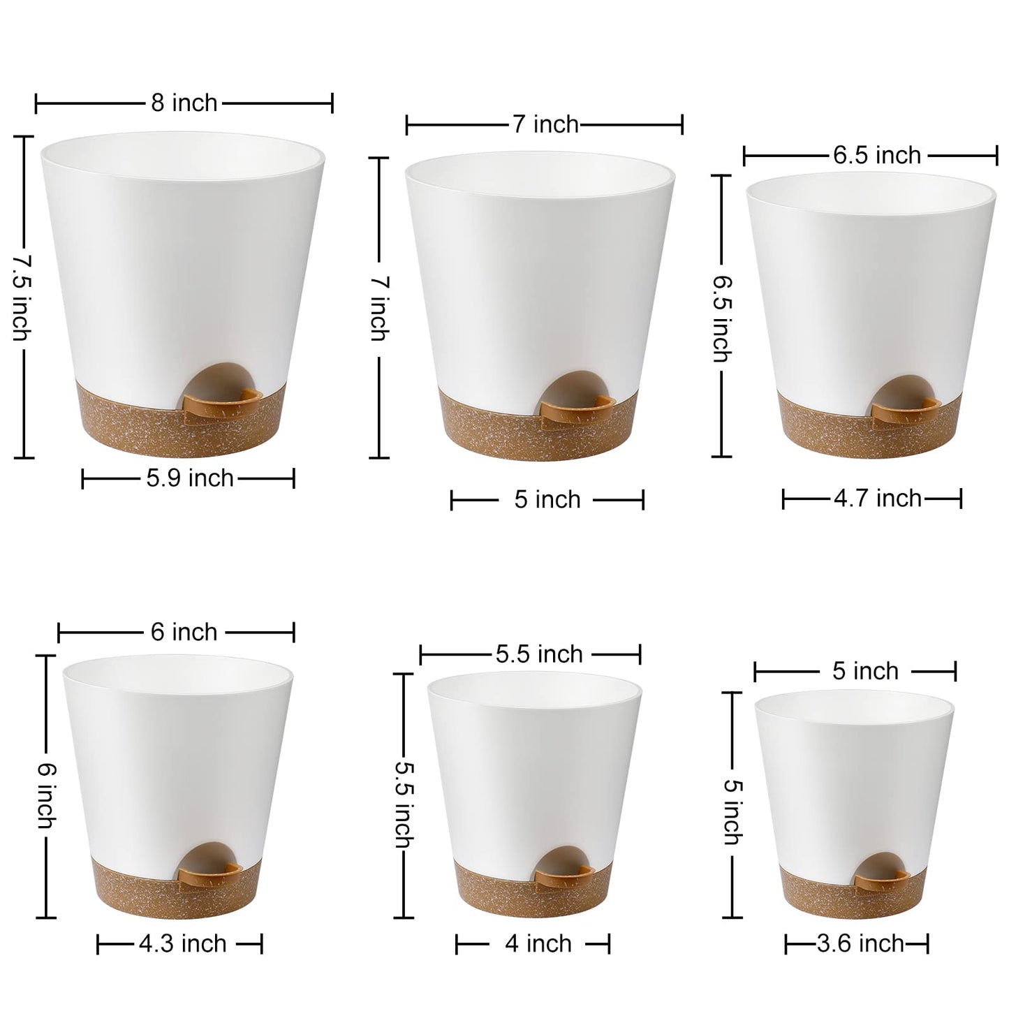 YNNICO Plant Pots 12 10 9 Inch Set of 3, Flower Pots with Multi Mesh Drainage Holes