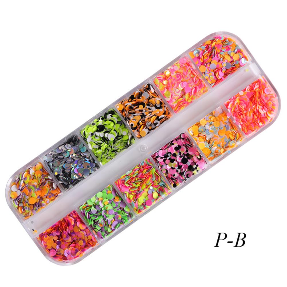 3 Boxes Circle Stickers Gem Stickers Round Nail Glitter Nail Decorations Glitter Paillette Nail for Nail Art Jewelry Kit Thin Nail Sequins Round Variety Decorate
