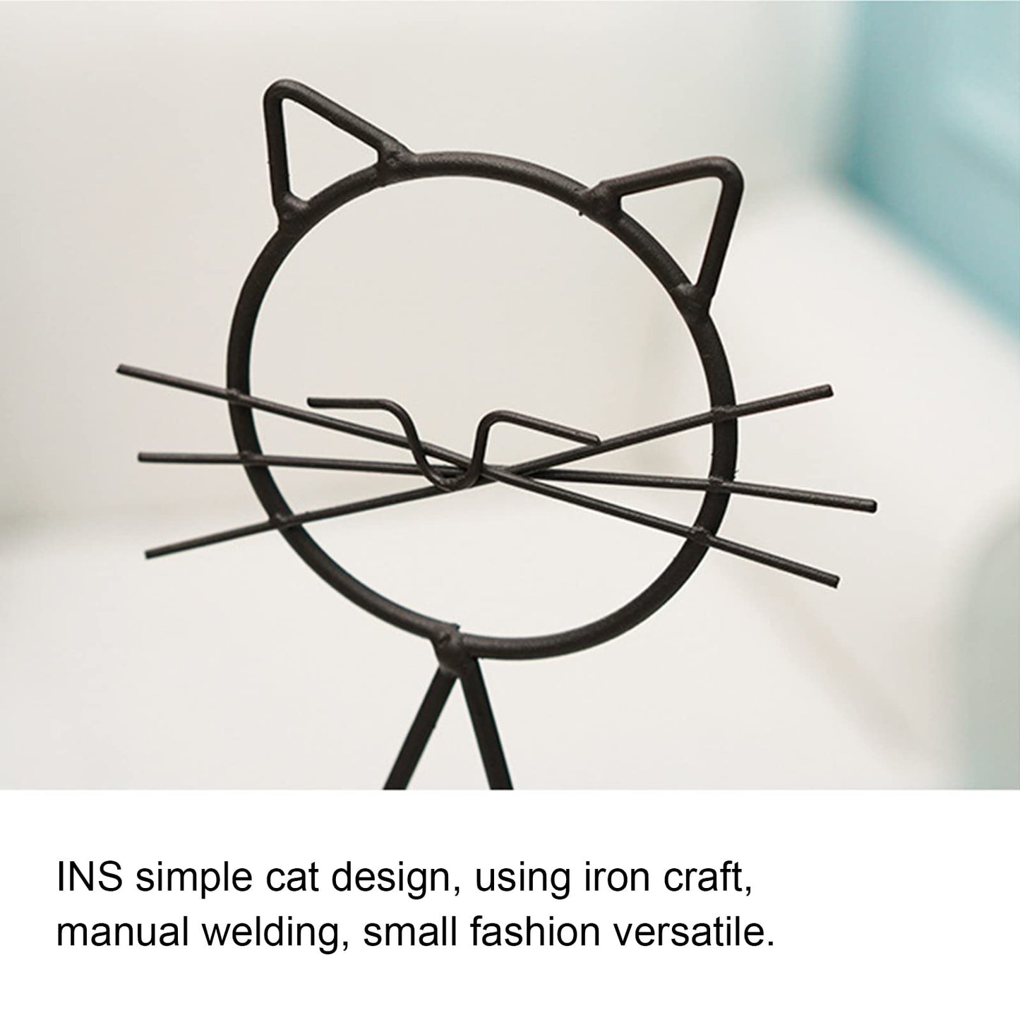 Cat Glass Planter Vase Holder - Plant Terrarium - Simple Cat Iron Flower Ware Hydroponic Flower Arrangement Vase (Sit)