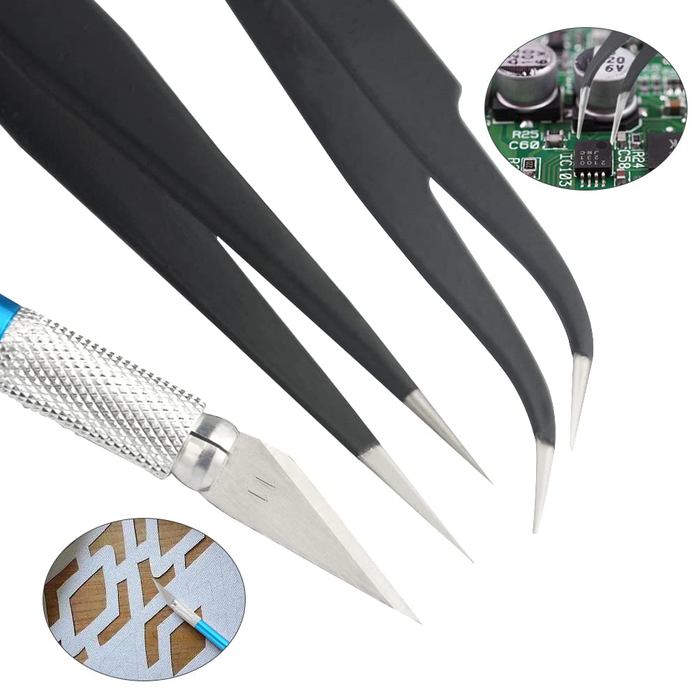 BXQINLENX Professional 9 PCS Model Tools Kit Modeler Basic Tools Craft Set Hobby Building Tools Kit for Gundam Car Model Building Repairing and Fixing(B)