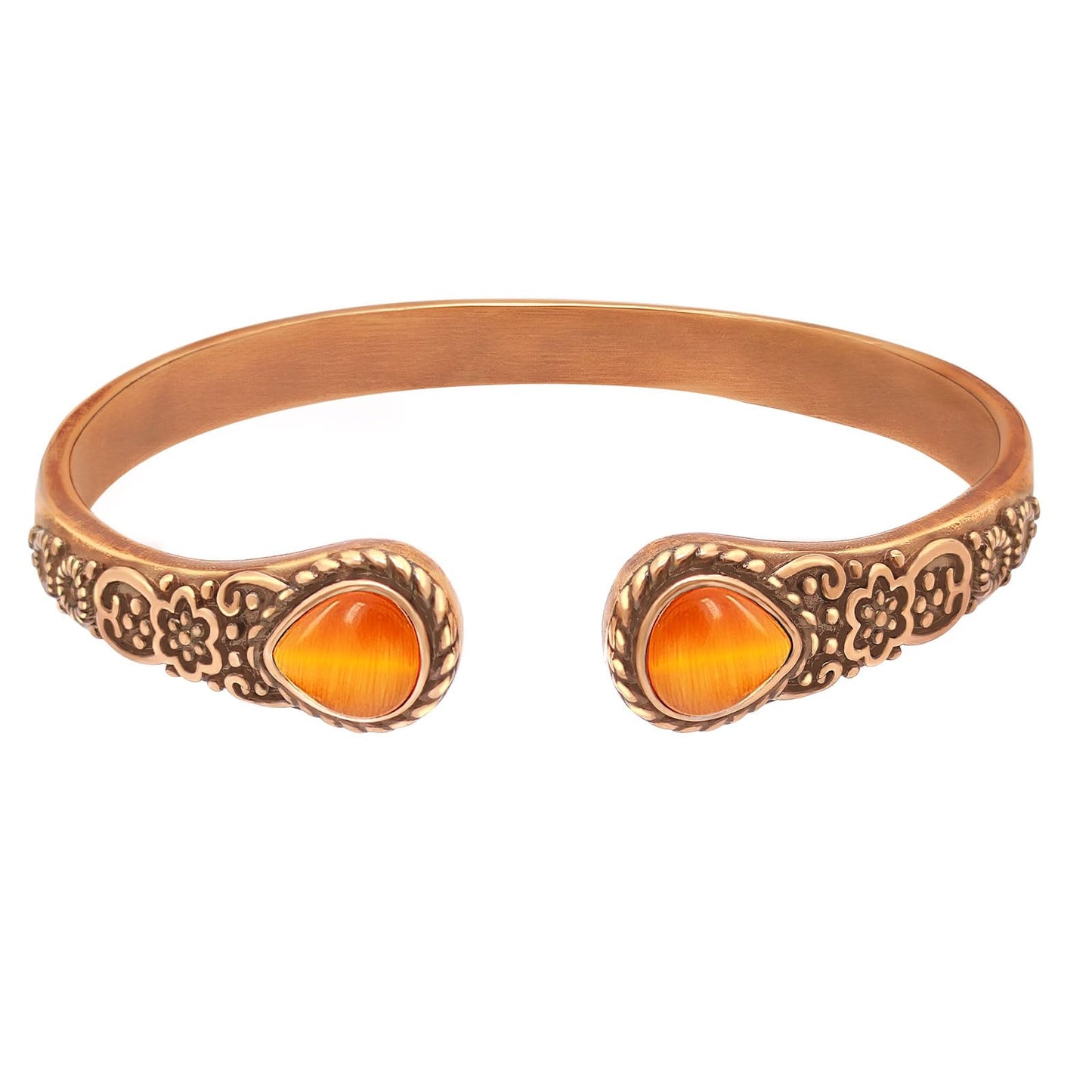 JEROOT Copper Bracelet for Women 99.99% Pure Solid Copper Magnetic Bracelet with Turquoise, Adjustable Cuff Elegant Jewelry Gift for Mom Wife
