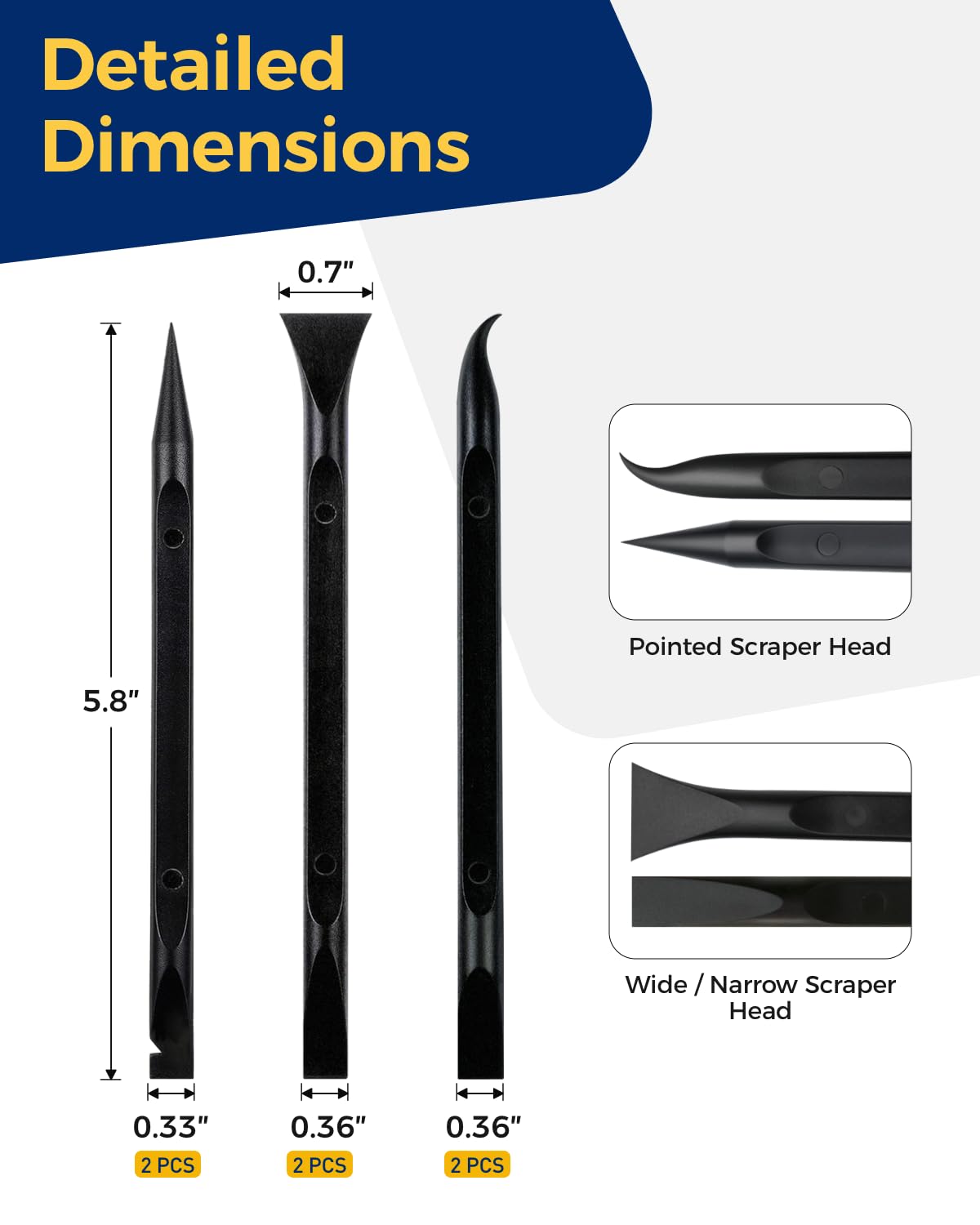 Plastic Putty Knives Set, Plastic Putty Filler Knife & Scrapers Tool Non Scratch, Spackle Knife Scraper Tool for Wall Repair, Wallpaper Paint Removal (18)