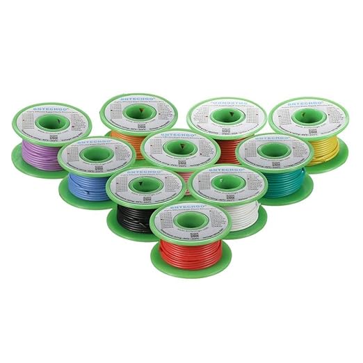 BNTECHGO 20 Gauge Silicone Wire Kit 10 Color Each 25 ft Flexible 20 AWG Stranded Tinned Copper Wire