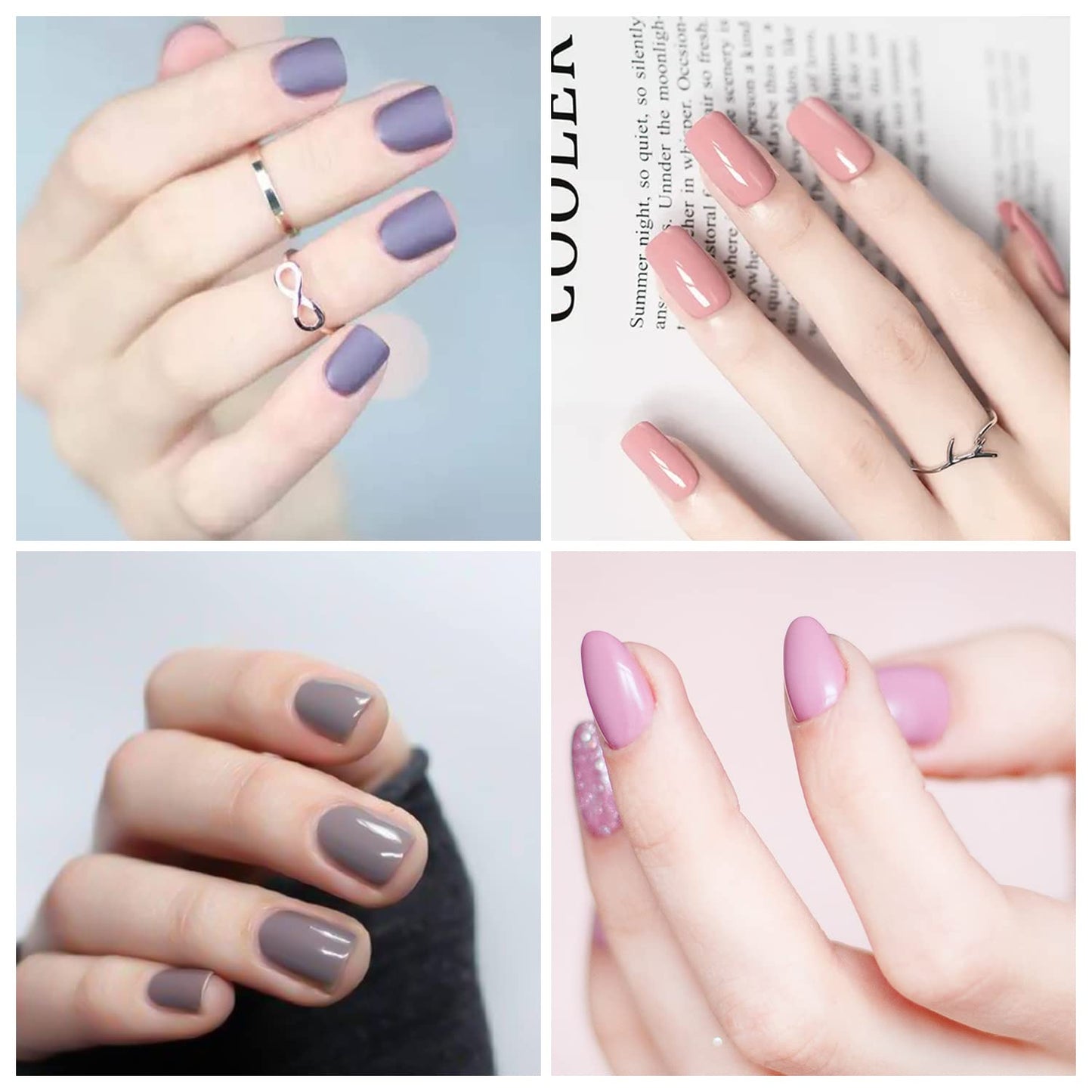 WOKOTO 20 Sheets Purple Solid Nail Stikcers Full Nail Wraps for Women Nail Art Decals Nail Polish Strips 280 Tips Gel Nail Strips Nail Polish Stickers Stick On Nail Polish Wraps Nail Color Strips