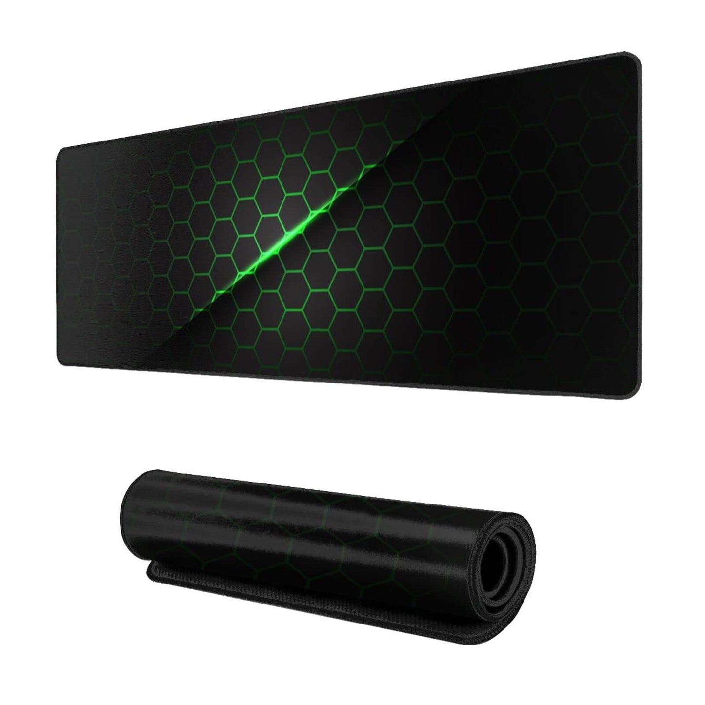 Abstract Green and Black Cool Futuristic Mouse Pad Gaming XL Large Mousepad Desk Mat Long Extended Big Keyboard Pads Table Accessories for Gaming and Office Pc Laptop Computer 31.5 X 11.8 Inch