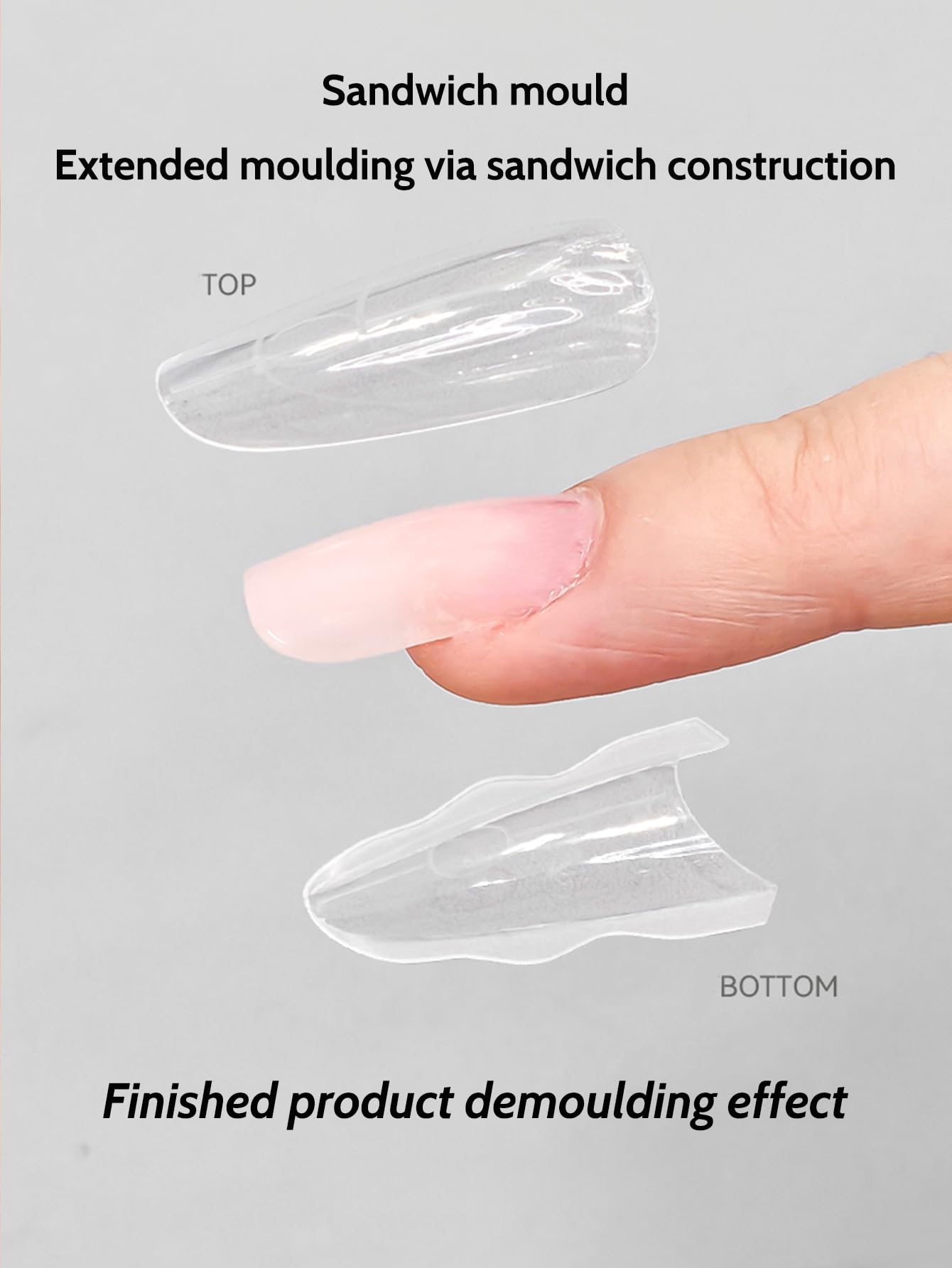 Klimonla Sandwich Dual Nail forms Professional Sandwich Dual Forms-240Pcs Long Stiletto Nail Mold for Fast Extension,15 Sizes Reusable Salon Manicure Tools (240pcs F47s)
