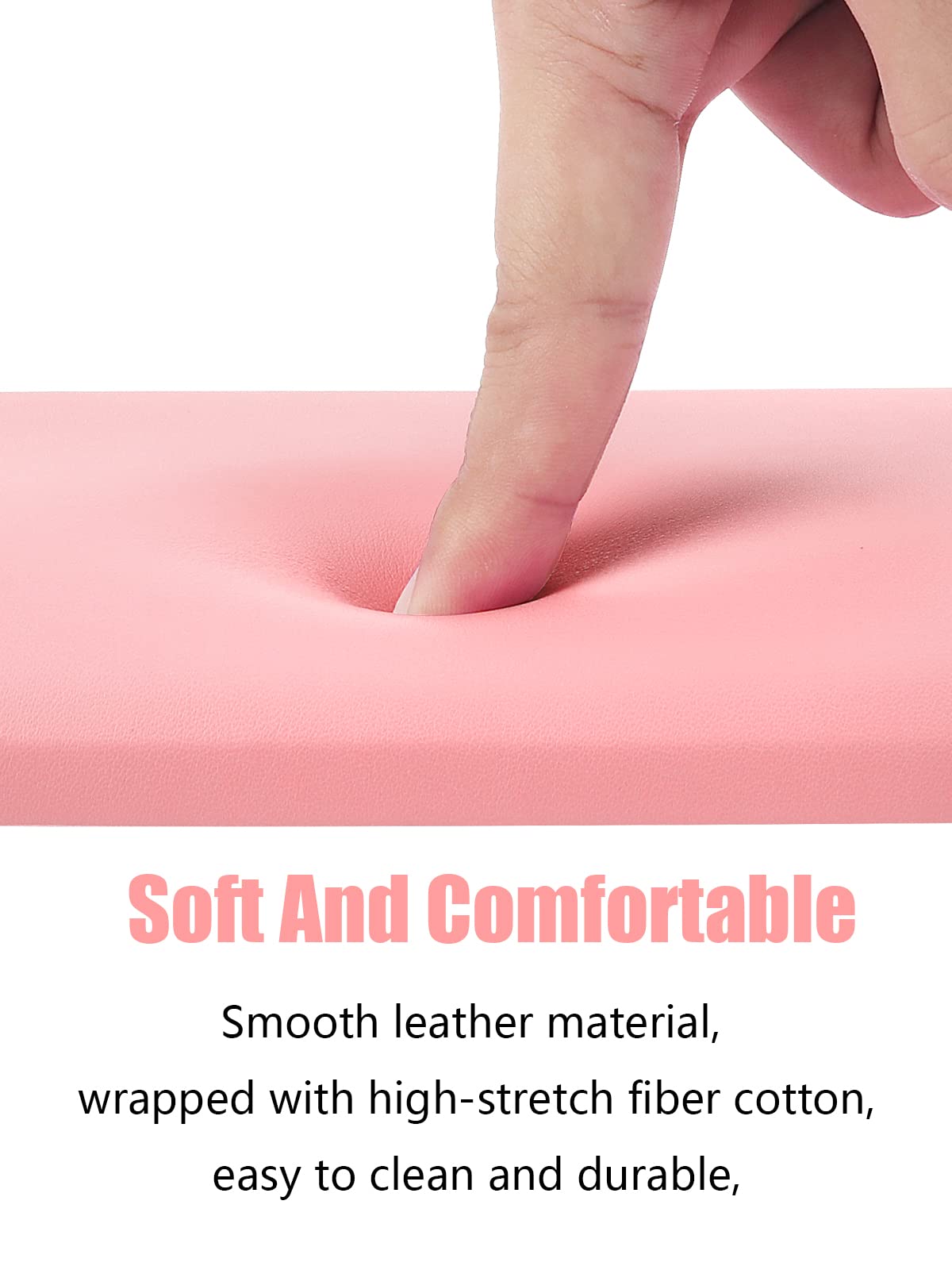 Nail Arm Rest for Acrylic Nails, Microfiber Leather Nail Hand Rest Cushion for Nails, Soft Hand Pillow Footstool with 4 Stainless Steel Stand Thick Sponge Nail Arm Rest Pillow for Nail Tech Use (Pink)