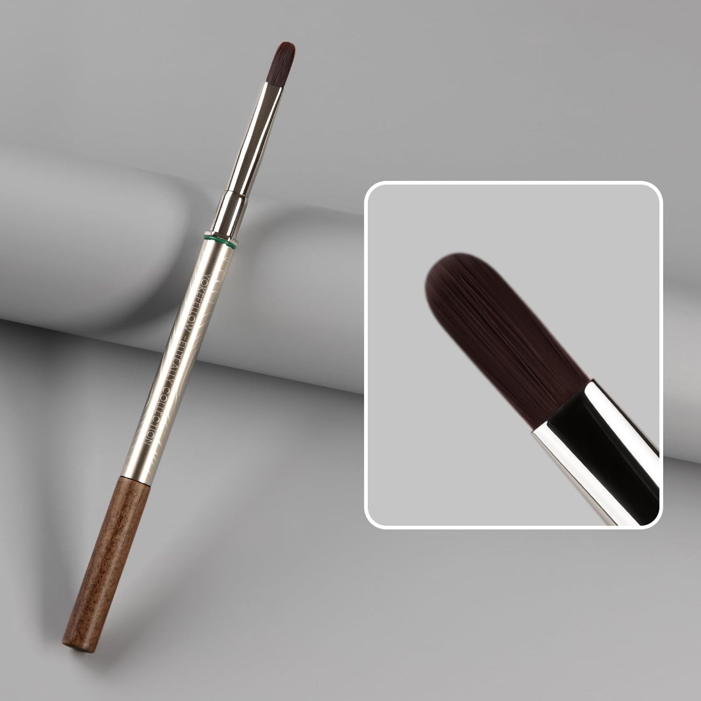 YOKEFELLOW EliteAlly Nail Art Brush,13mm Lengthen Oval Nail Brush for Builder Gel & Polygel Smooth Application, Professional Nail Art Tool(EA04 ROUND-L)