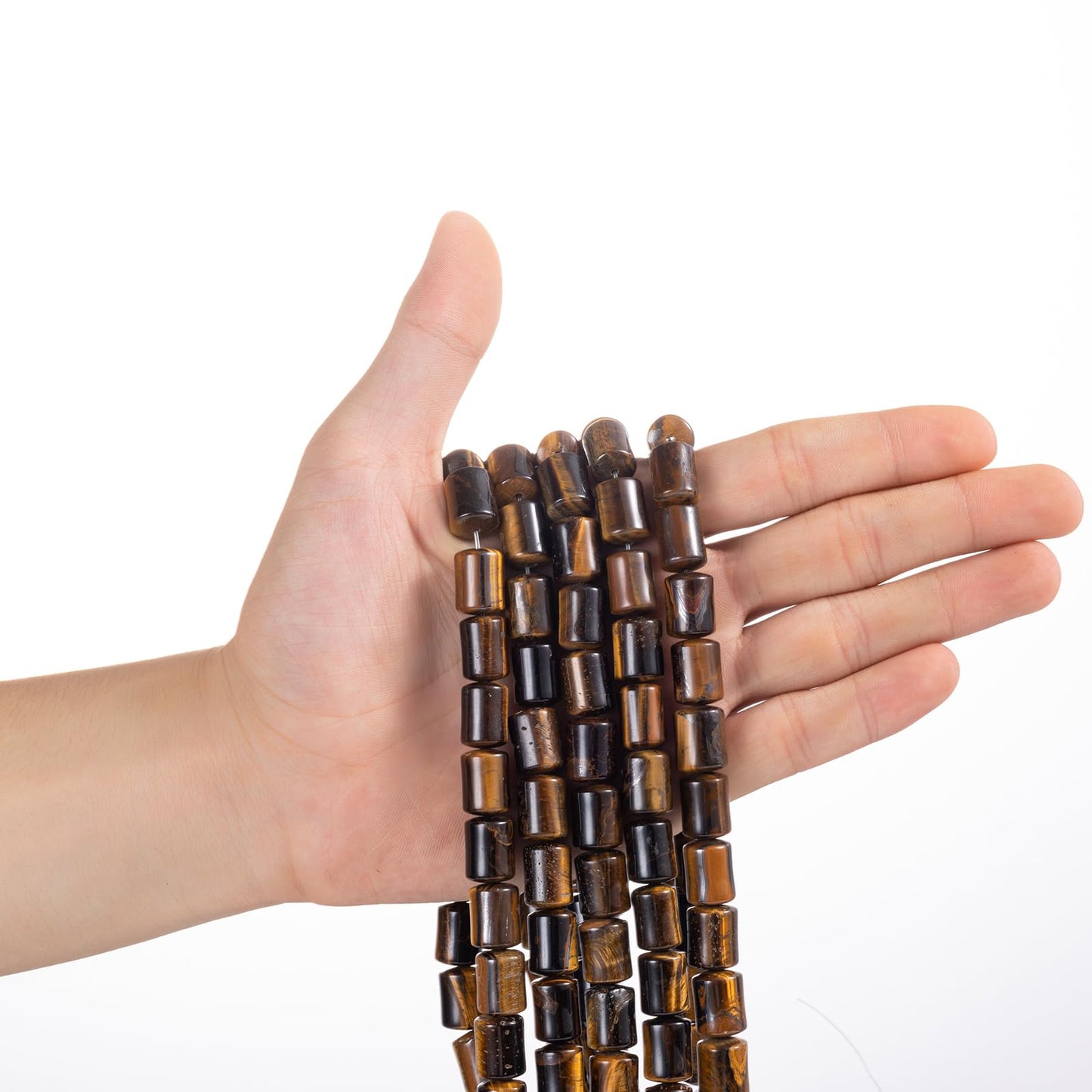 Natural Yellow Tiger Eye Cylinder Tube Beads 10x14mm 38cm/str Loose Semi Gemstone Stone Beads for Making Bracelets Necklace