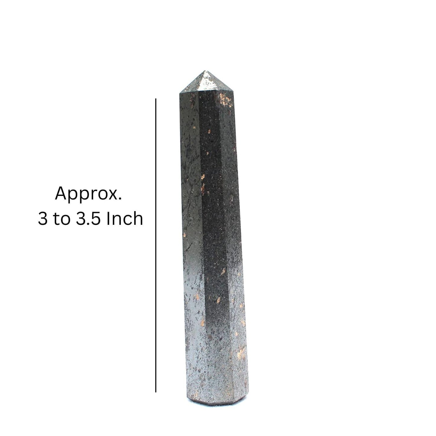 Jet Hematite Obelisk Tower (Approx. 3–3.5 Inch) – Natural Metallic Grey Crystal Polished Gemstone Decorative Piece for Home & Office
