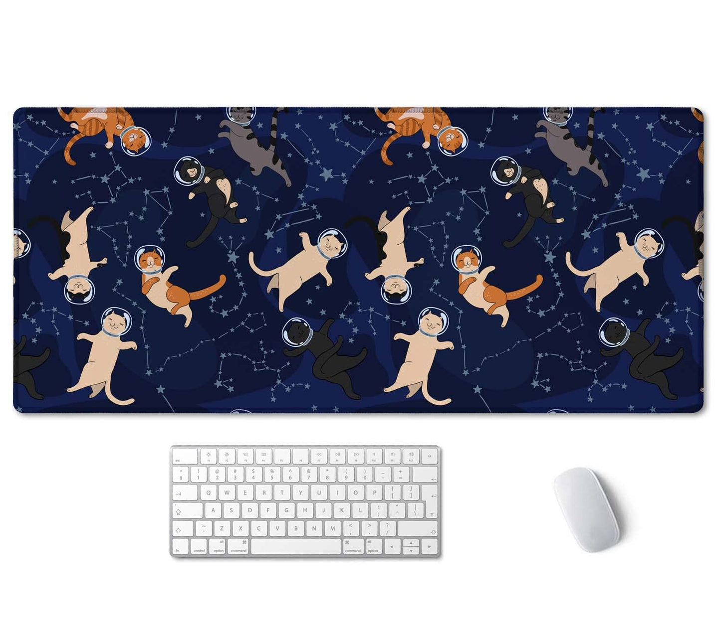 SSOIU Cute Cats & Constellations Desk Mat - Extra Large, XXL Gaming Mouse Pad, 35.5" x 15.7"