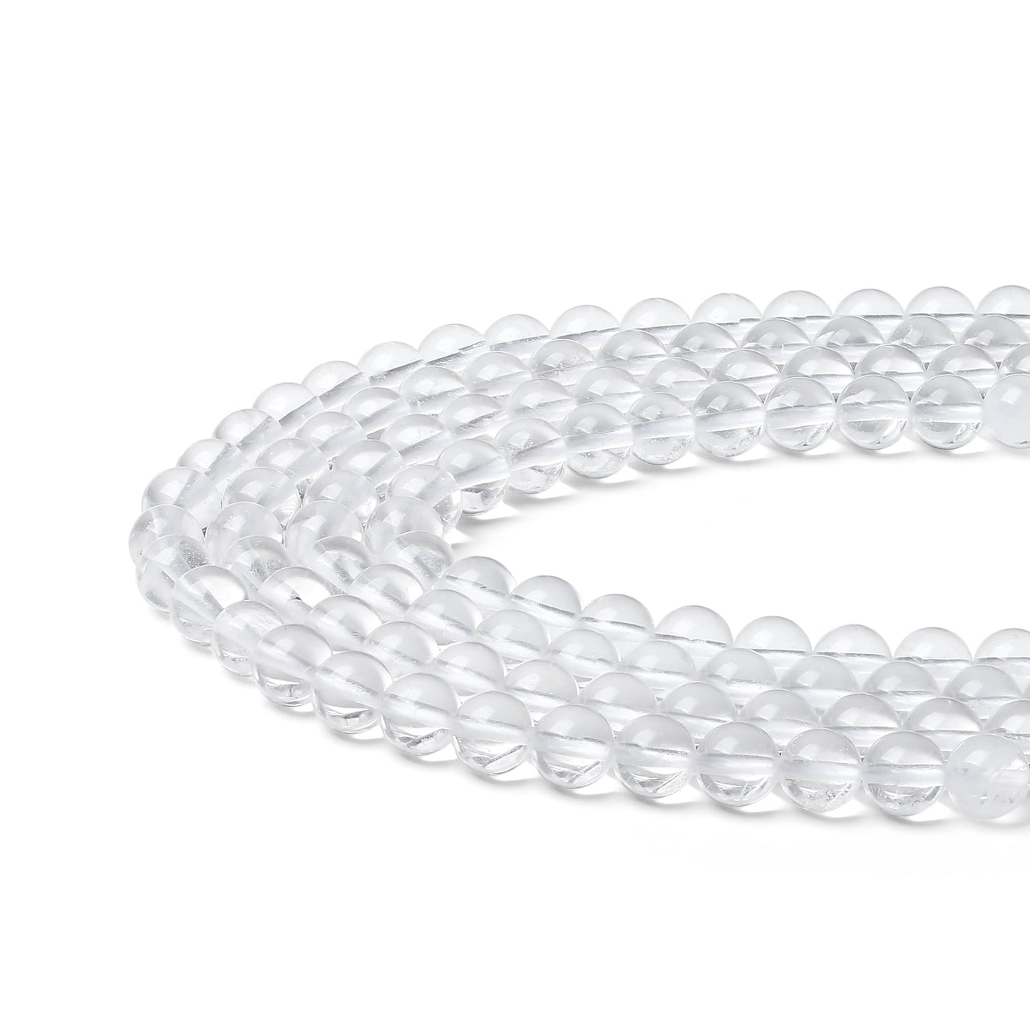 NUKAYAI Clear Quartz Beads 60Pcs Natural Crystal Beads 8mm Round Stone White Bead Smooth Loose Beads for Bracelet Necklace DIY Earrings Making