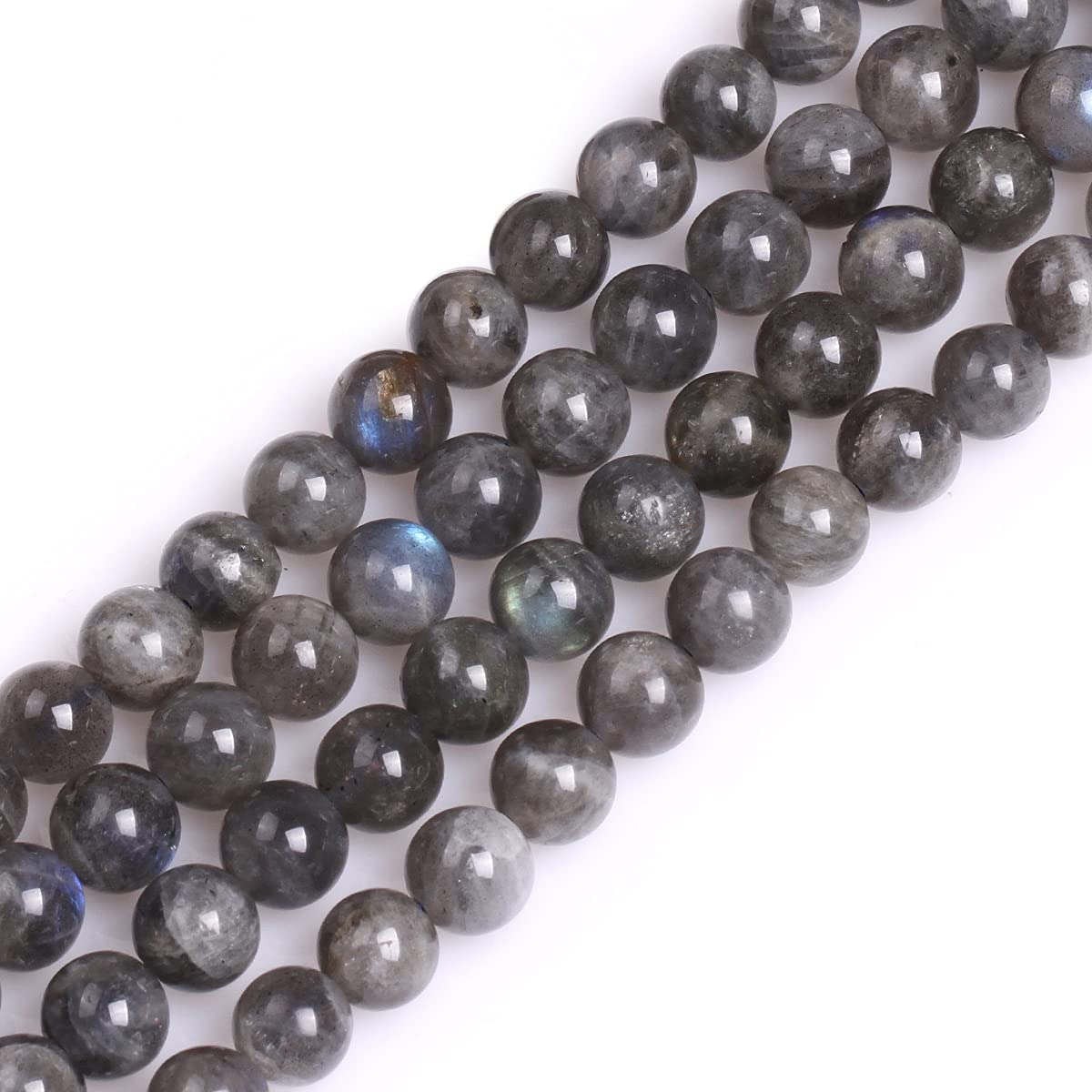 GEM-Inside Natural 8mm AA Grade Blue Rainbow Labradorite Gemstone Loose Beads Round Crystal Energy Stone Power for Jewelry Making 15''