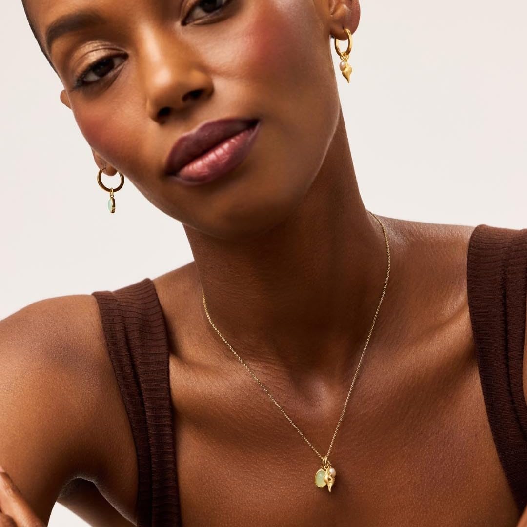 Cliory Adjustable Pearl Necklaces 14k Gold Plated Necklace Natural Pearl Shell Necklace Waterproof Pendant Jewelry for Women and Gift
