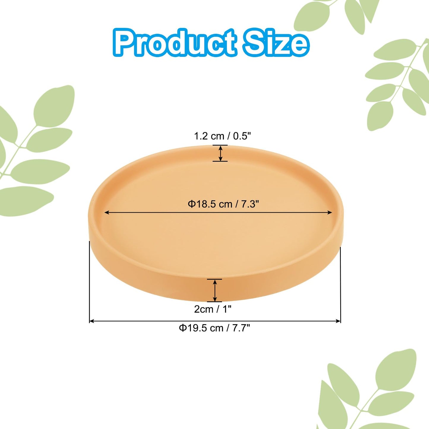 PATIKIL 7.7 Inch Round Ceramic Plant Saucer, Plant Saucer Tray Flower Planter Drip Tray for Indoors Outdoors Patio Balcony, Terracotta
