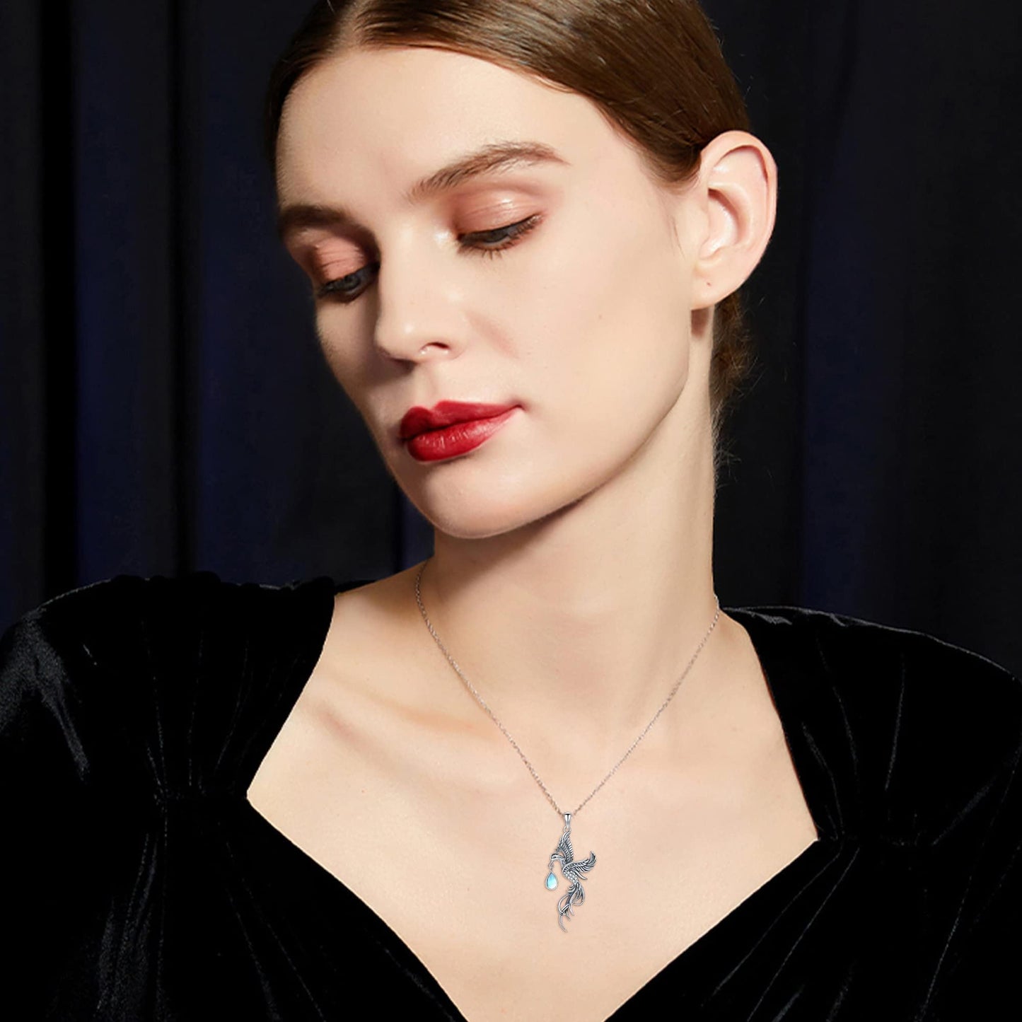 YAFEINI Phoenix Necklace 925 Sterling Silver Phoenix Pendant Mother's Day Jewelry for Women Mom