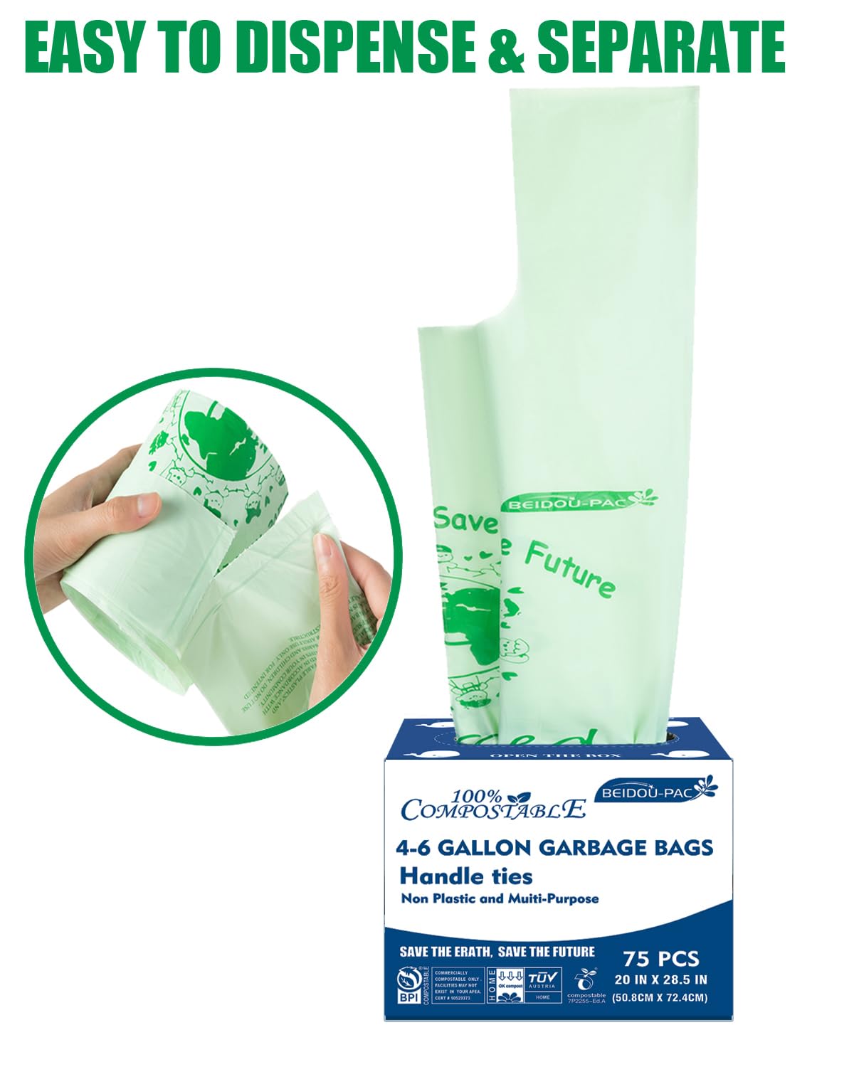 4 6 Gallon Compostable Trash Bags (150 Count)