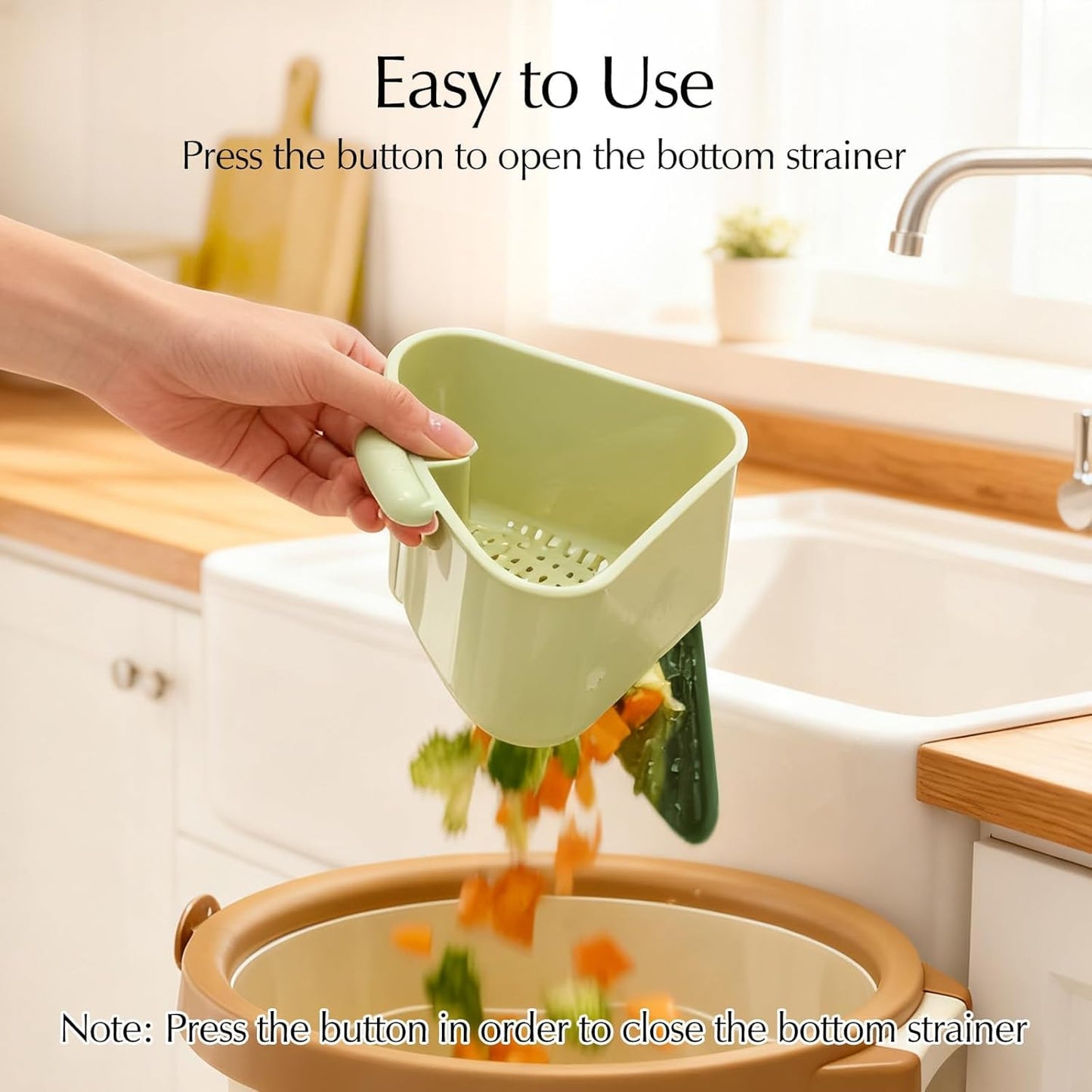 Yeguwithu Suction Cup Corner Sink Strainer, Upgraded Press Sink Drainer Basket, Plastic Sponge Holder, Sink Strainer Basket, Corner Sink Trash Catcher for Kitchen Bathroom, Green
