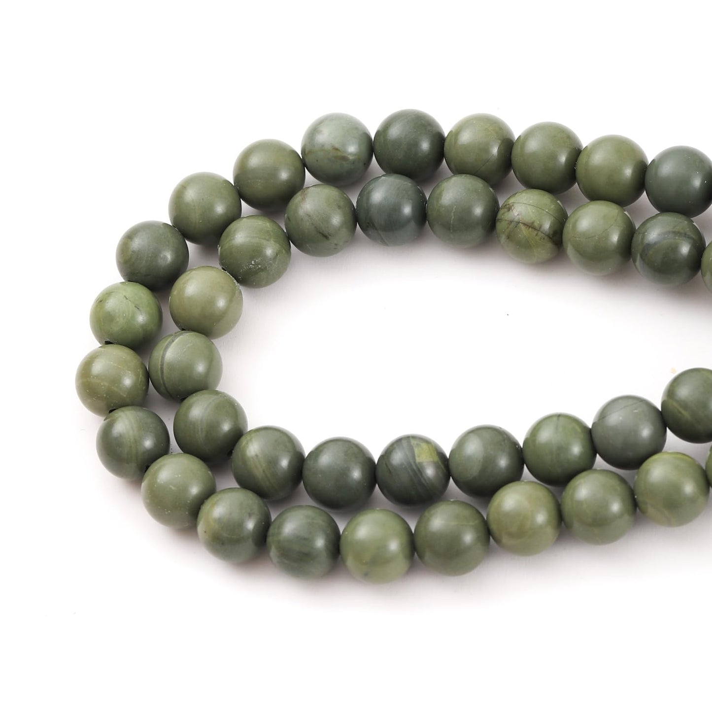 10mm 38pcs DIY Natural Green Tea Stone Beads Round Healing Crystal Gemstone Loose Beads for Jewelry Making Handmade Bracelet Necklace