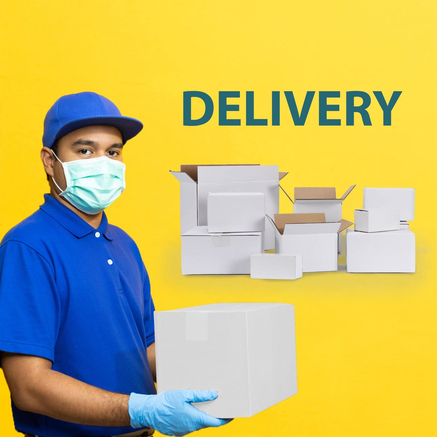 Calenzana 8x6x4 Shipping Boxes Set of 40, White Corrugated Cardboard Box for Mailing Packing Gifts Small Business