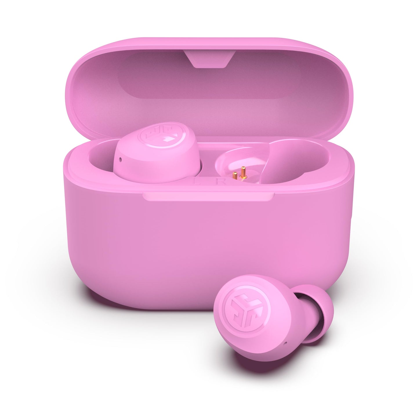 JLab Go Air Pop+ True Wireless Bluetooth Earbuds in Pink Plus Cloud Foam Mnemonic Earbud Tips