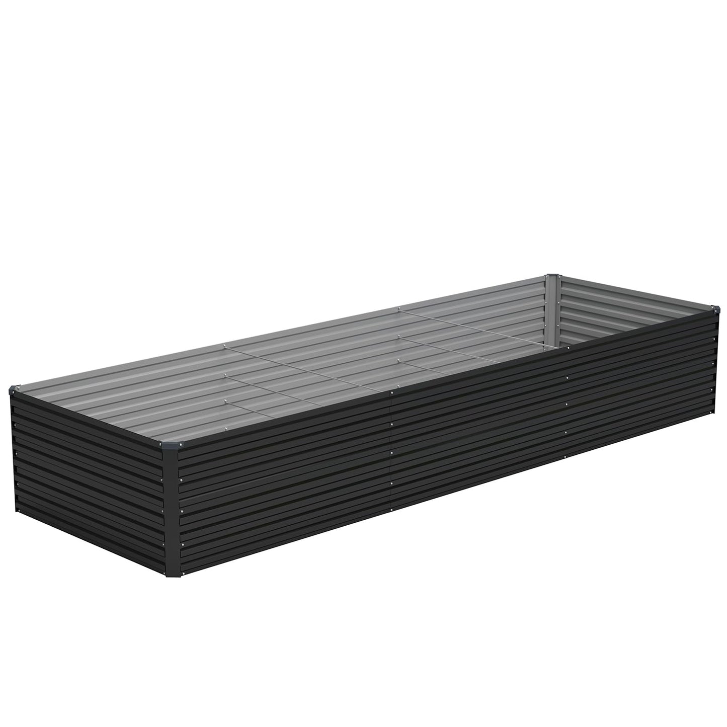 Vengarus 12x2x2FT Galvanized Raised Garden Bed Kit, Deep Root Planter Box Outdoor Large Planter Raised Beds for Planting Flowers,Vegetables and Herbs-Black