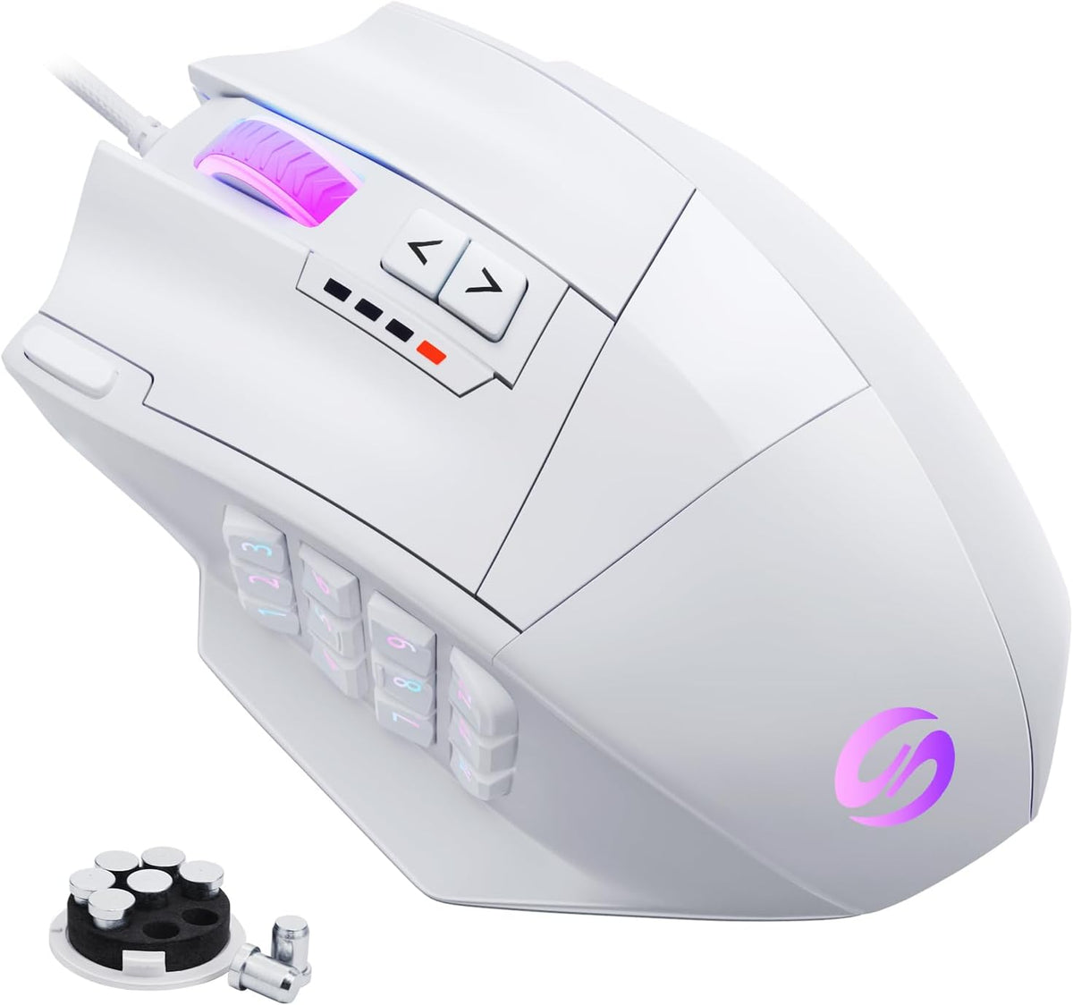 UtechSmart Venus Gaming Mouse RGB Wired, 16400 DPI High Precision Laser Programmable LED MMO Computer Gaming Mice with 12 Side Buttons