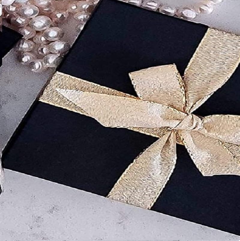 RJ Displays 6 Pack Cotton Filled Matte Black Color Paper Cardboard Large Jewelry Set, Bracelets, Watches, Crystals Gift Packaging Boxes and Retail Display Size 8 1/8" x 5 5/8" x 1 3/8" Inch (Matte Black)