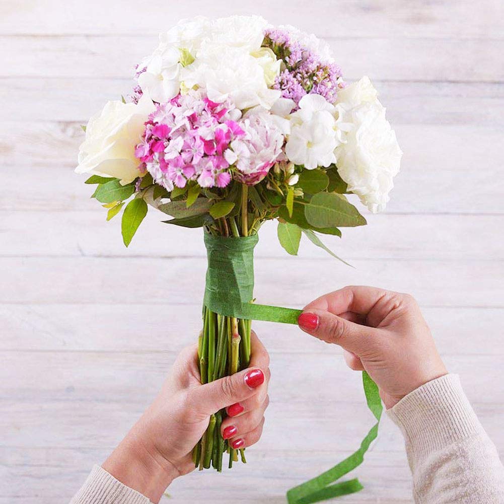 Floral Arrangement Tool Kit, Woohome 2 Style Tape Stem Wrap, 2 Style Floral Wire, Wire Cutter, Scissors and Head Pins for Wedding Bouquet DIY