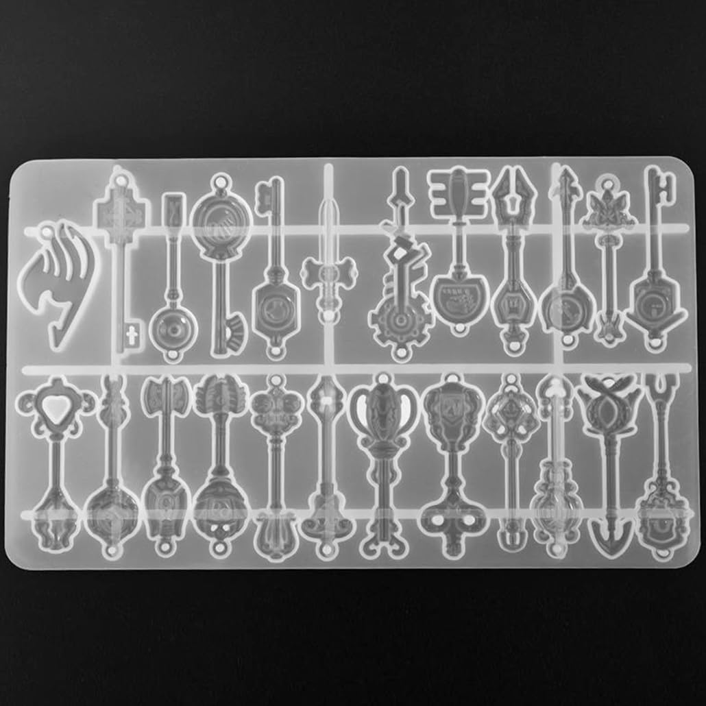 iSuperb Key Mold for Resin,Key Silicone Mold for Cake Decoration, Sugarcraft, Cupcake Topper, Chocolate, Pastry, DIY Jewelry Making,Epoxy Resin Mold (1 Set)