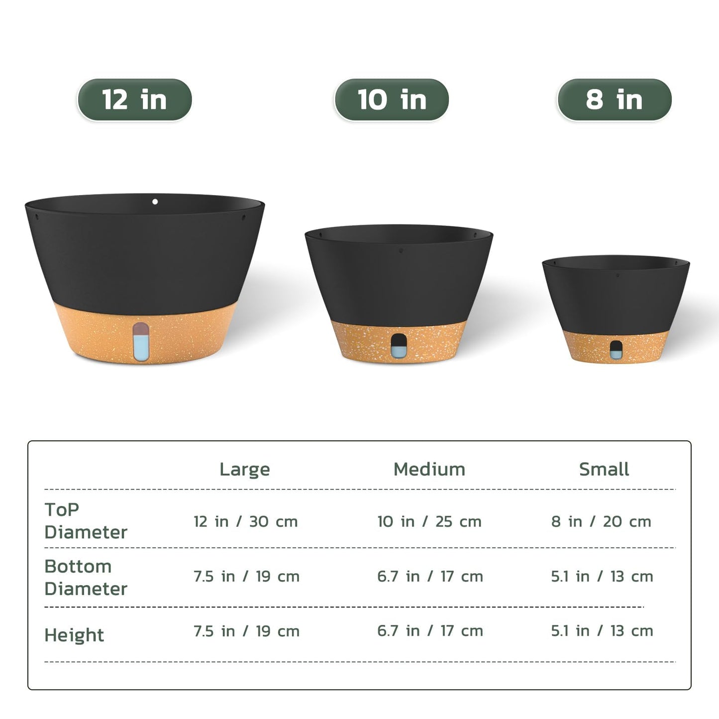 ZMTECH 2 Pack 8 Inch Hanging Planters for Indoor Plants, Modern Gray Hanging Planter with Visible Water Level Window & Removable Tray, Decorative Plant Hanger Indoor for Home Decor