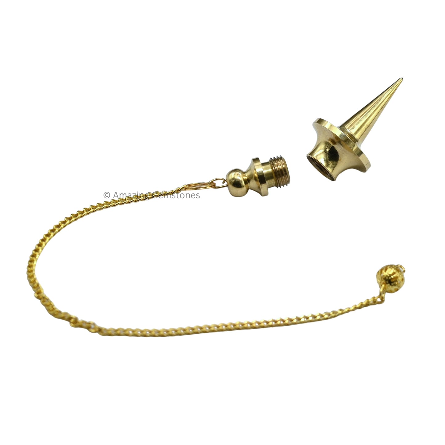 Amazing Gemstone Healing Metal Pendulums for Divination, Gold Long Point with Disc Steel Copper Pendulum High Energy Pendulo de Bronce Pendulos de Mesa MP100