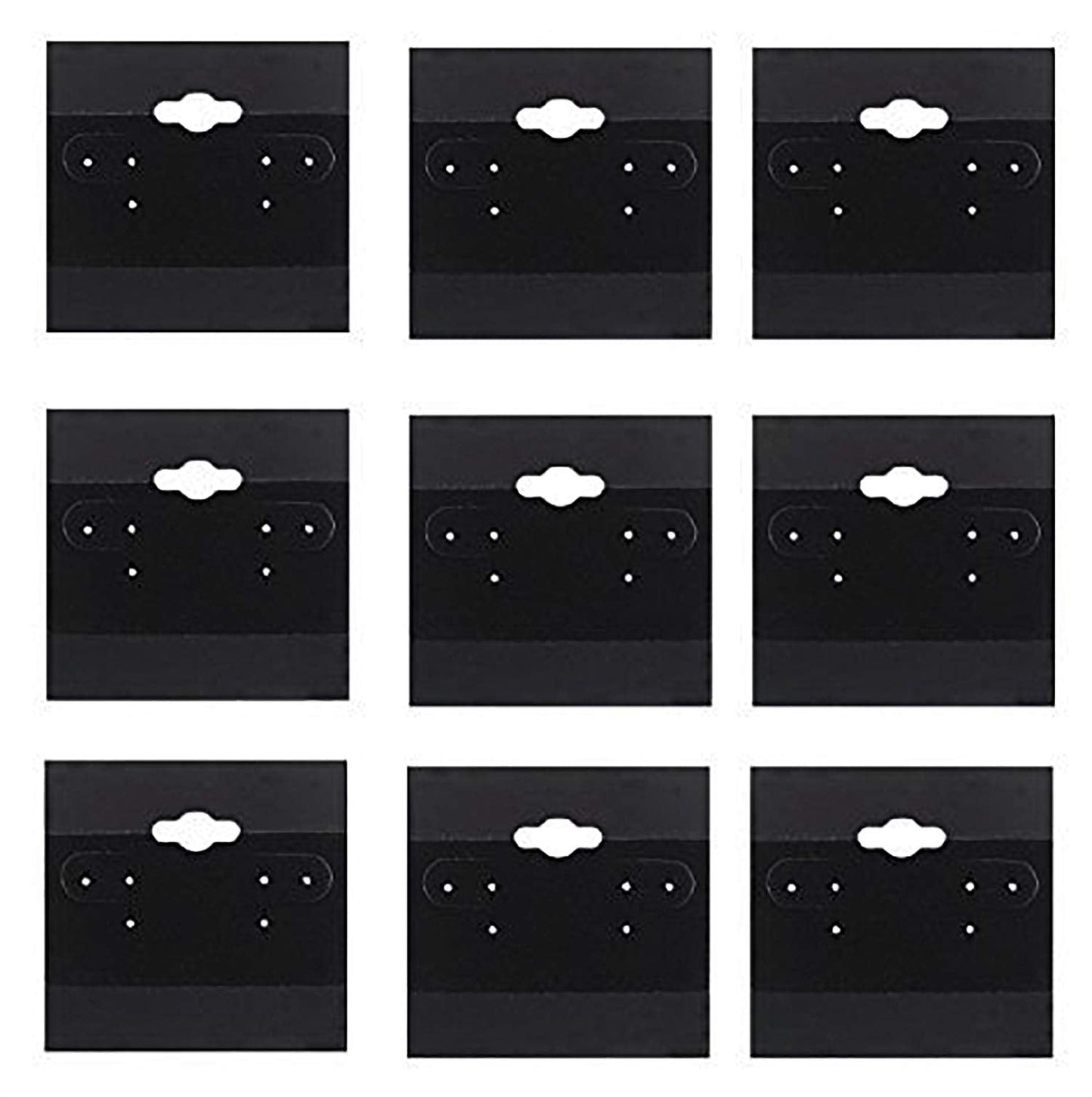 Adorox 200 Piece Black Earring Card Holders with Back Hook – Perfect for Earring Display and Organization