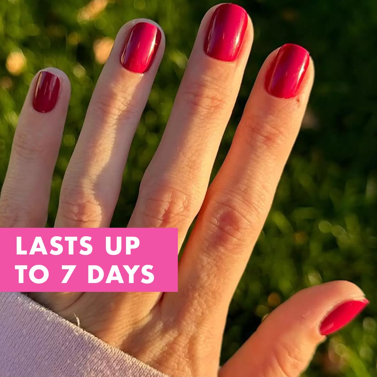 Olive & June Classic Super Stick Mani Press On Nails | No Glue Needed | 32 Tab Nails 16 Sizes | Non-Toxic Tabs Easy On-Off Non-Damaging Realist Look 7-Day Wear | Extra Short, Squoval | Mulberry Maroon