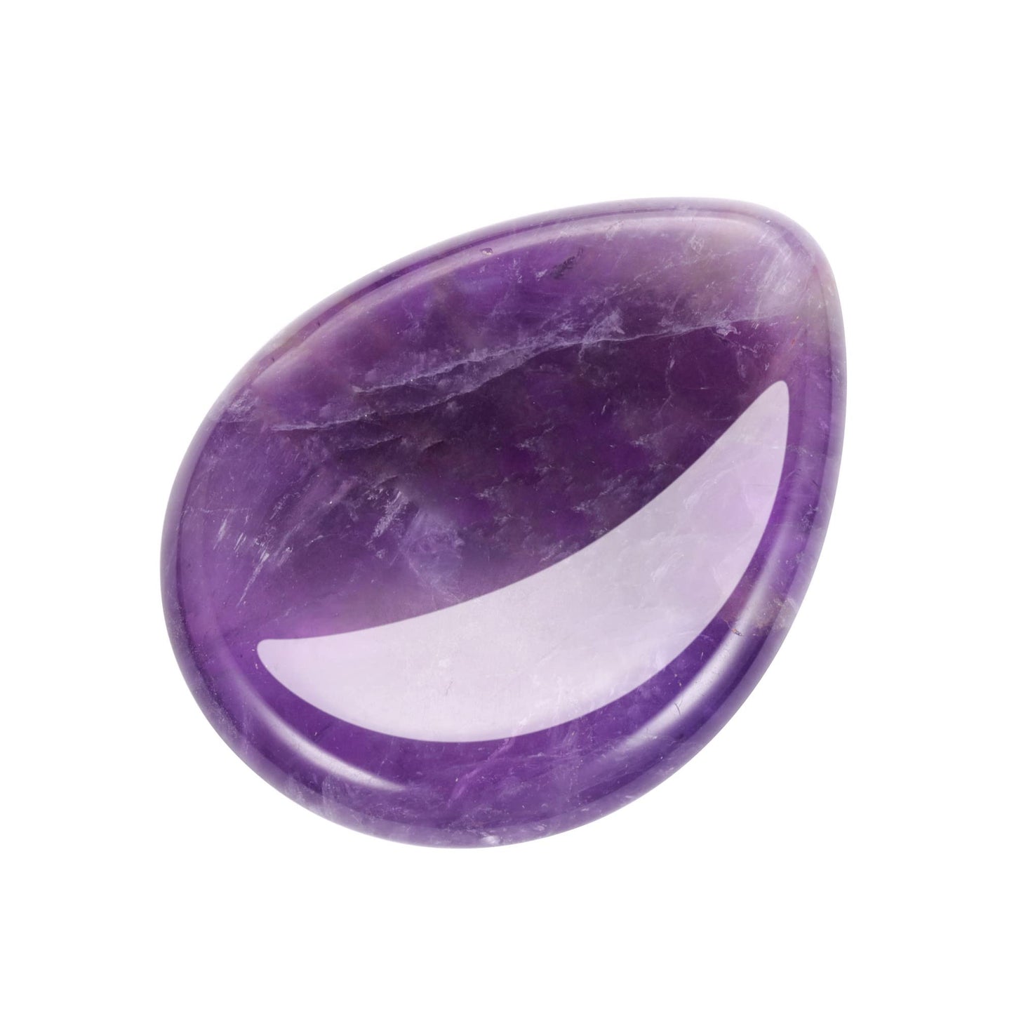 CrystalTears Amethyst Thumb Worry Stone Chakra Healing Crystal Pocket Palm Stone w/Gift Box