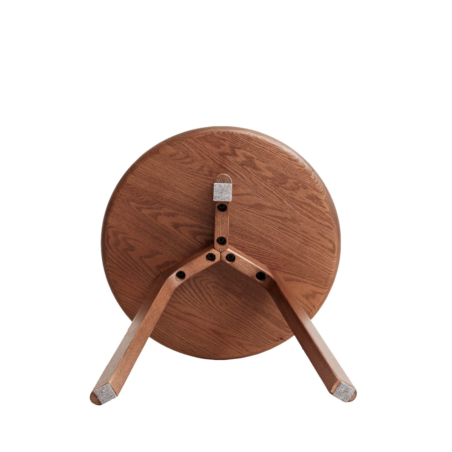 LIFE SKY Round End Table: Modern Solid Oak Wood Side Table with Three-Leg Design - Compact Balcony Plant Stand for Small Spaces & Urban Apartments