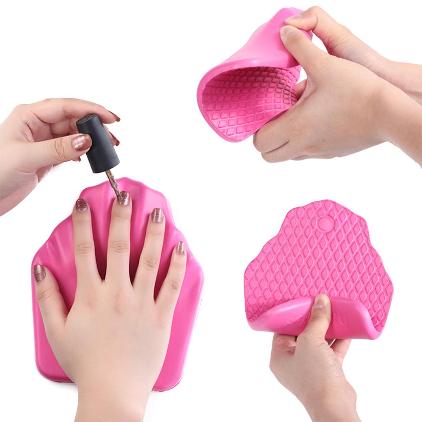 Nail Arm Rest 4pcs Silicone nail accessories,manicure hand rest,nail hand rest, arm rest for nails Nail Art Accessories Tool for Nails Tech Manicure Pedicure Salon Home Use-pink